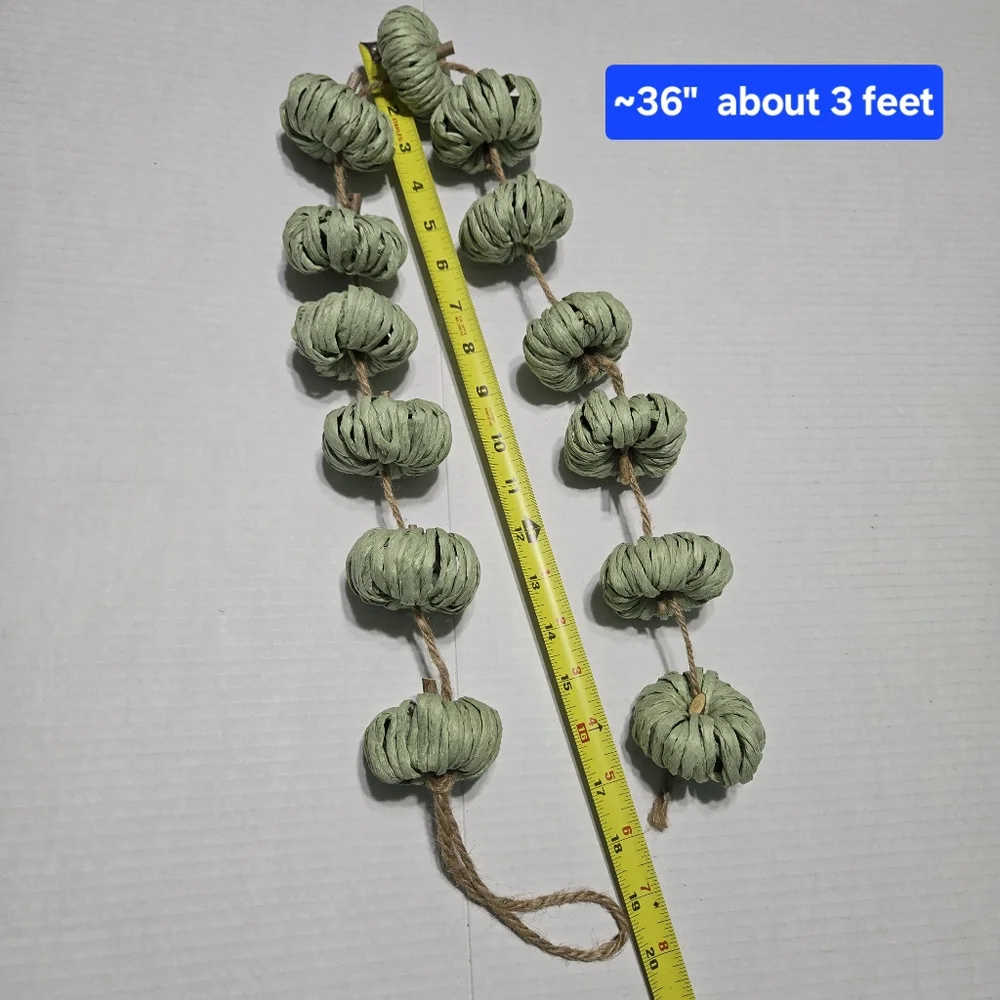 Pumpkin Garland Rope evergreen pastel, 3'